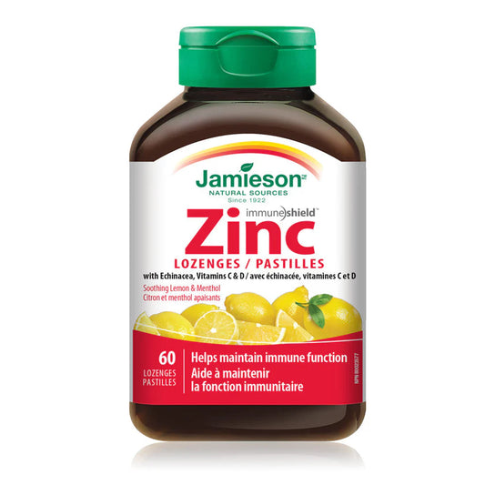 健美生Jamieson锌 含化片 柠檬薄荷口味 60粒